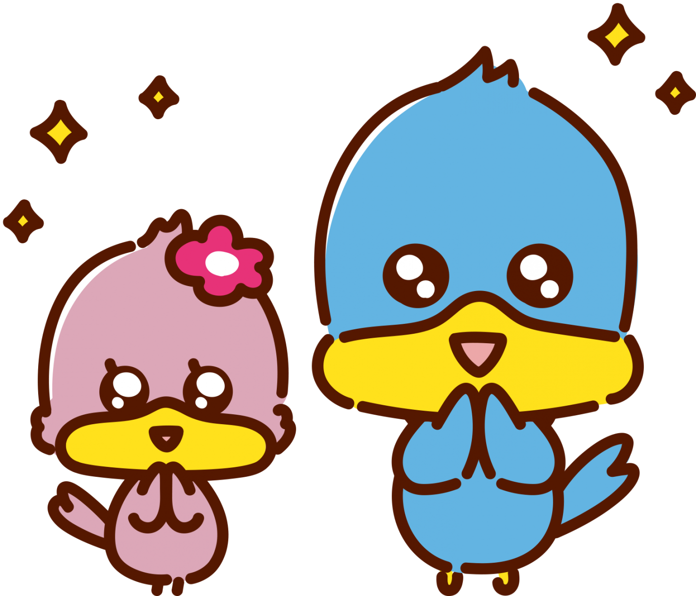ゆるキャラ風ロッキー・ピンキー(カラー)